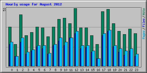 Hourly usage for August 2012